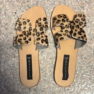 Steven By Steve Madden Brown Tan Slide Sandals